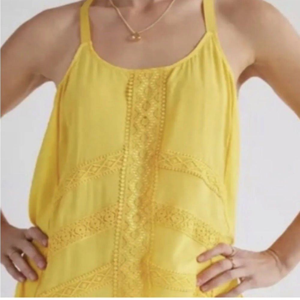 Anthropologie tiny Embroidered Lace Tank Top